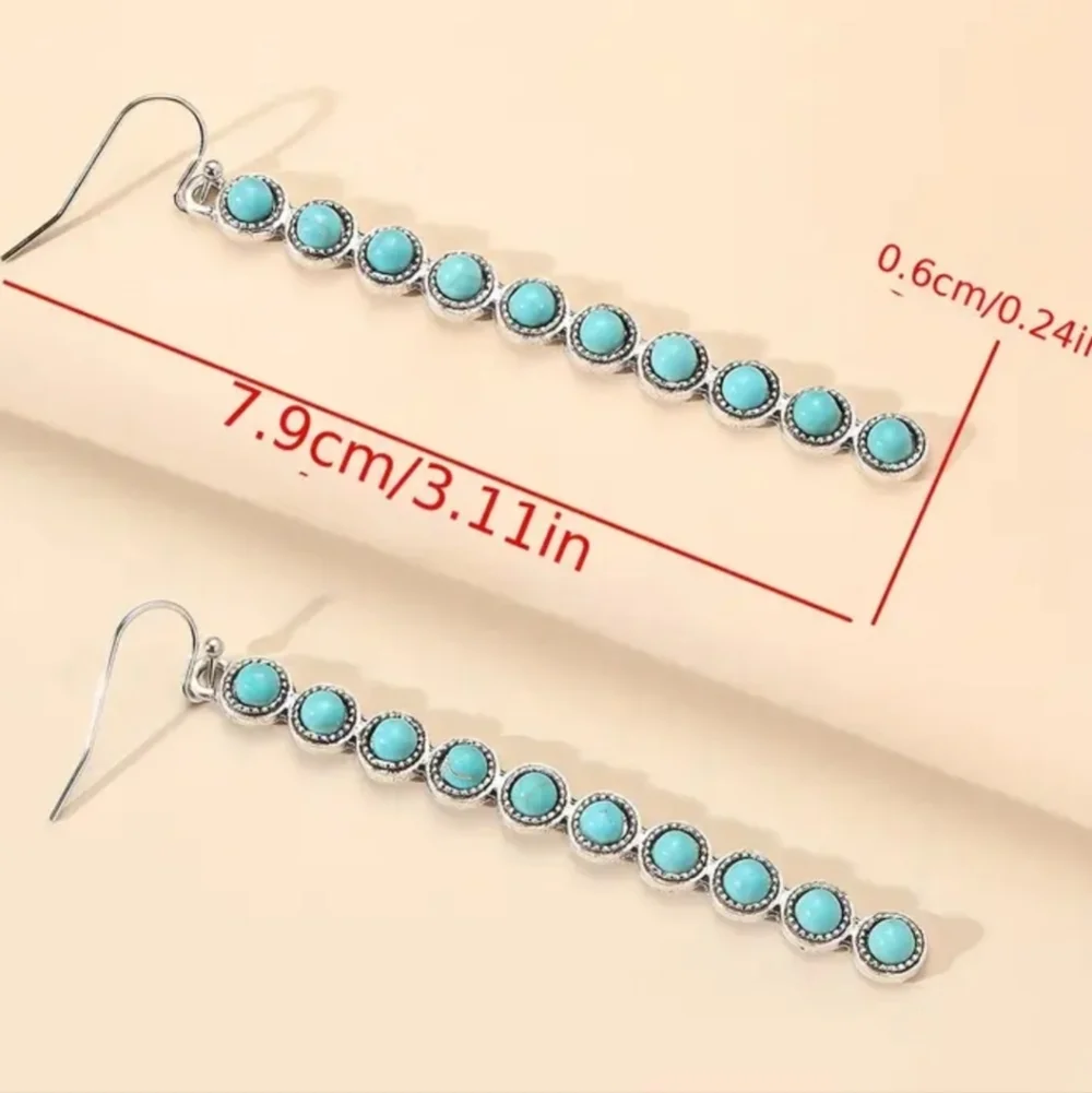 Turquoise Bar earrings Simulated Turquoise  Boho ⚡️